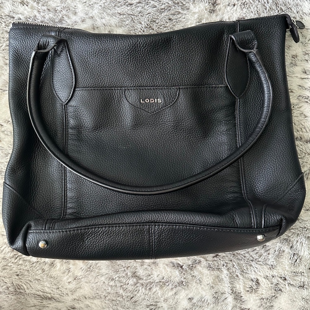 Lodis large leather tote bag-black